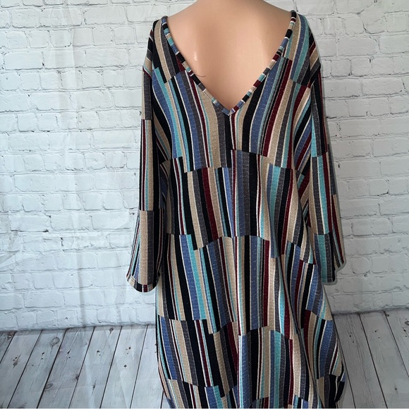 Perfectly Priscilla Multicolor striped long sleeve dress size 3X - Picture 6 of 8